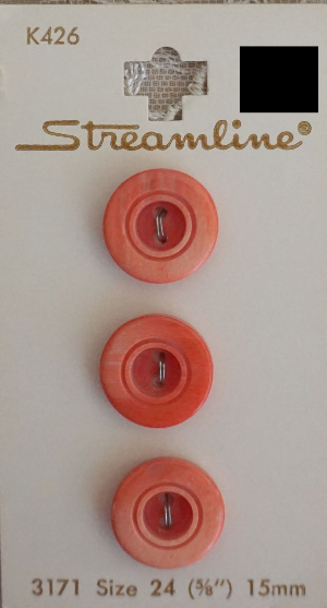 Vintage Streamline K426 5/8'' Red 3 Buttons Italy